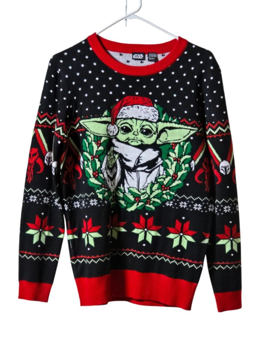 Star Wars Grogu Baby Yoda Christmas Sweater Small Holiday Knit Pullover